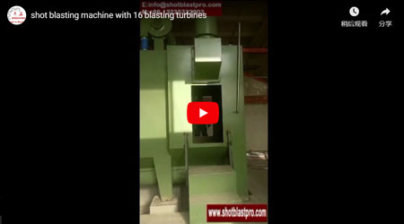 Shot Blasting Machine with 16 Blasting Turbines Video - Qinggonng Machinery