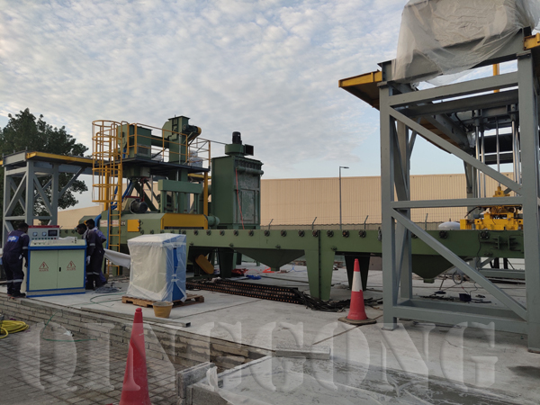 paver block shot blasting machine installation in Dubai