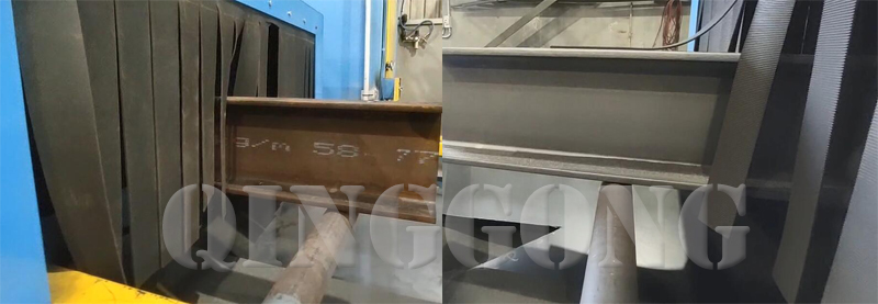 roller conveyor shot blasting machine to blast h beam