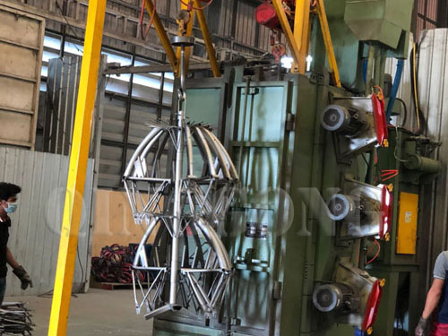 Hanger chain type shot blasting machine for casting parts