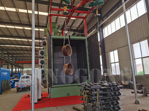 Wheel rims spinner hanger type shot blasting machine