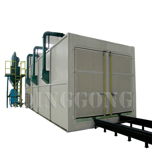 sand blasting room in abrator for welding steel structure.jpg