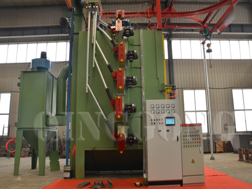 Agricultural machinery parts hook type shot blasting machine