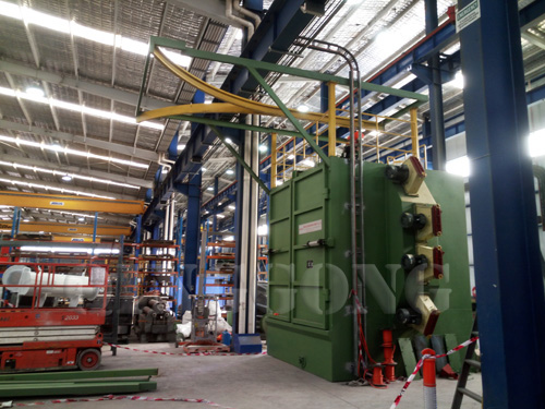 Customizable hook shot blasting machine with strong shot blasting performance