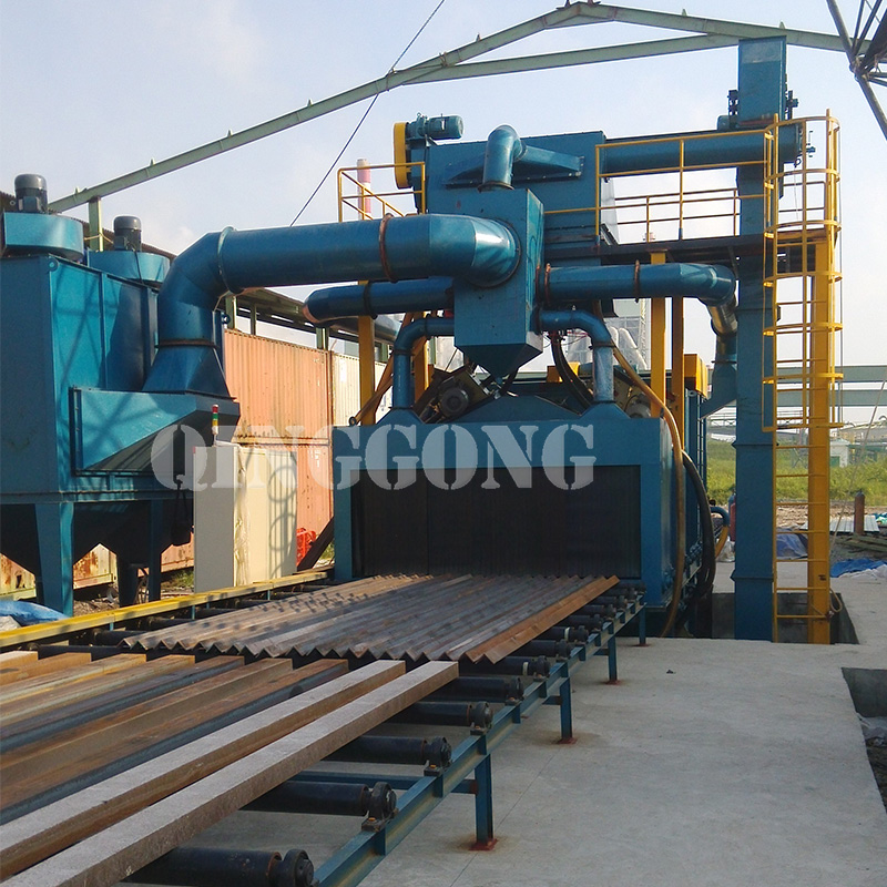 Roller conveyor type shot blasting machine for rebar 3 