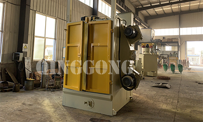 Hanger type shot blasting machine for Poland customer