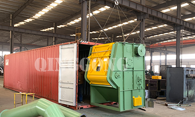 Steel slat tumble belt shot blasting machine  shipped to Pakistan