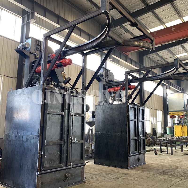 Hanger type shot blasting machine in production 3.jpg