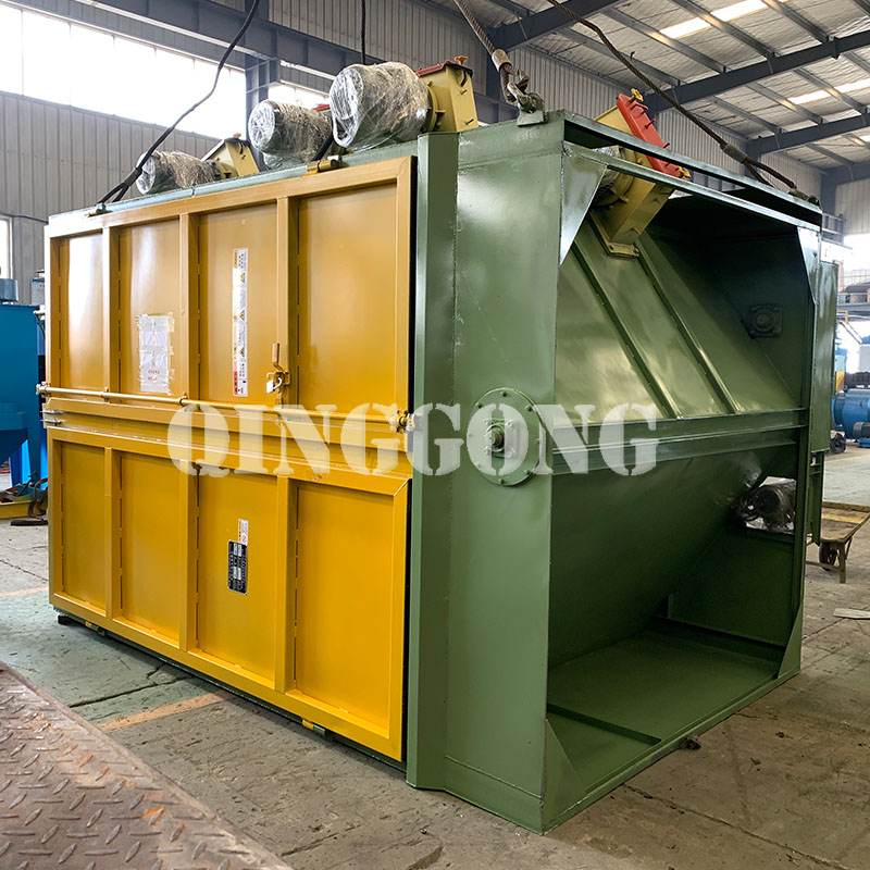 Hanger type shot blasting machine delivery site 2.jpg