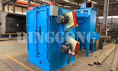 Hanger type shot blasting machine delivery to Barcelona Spain