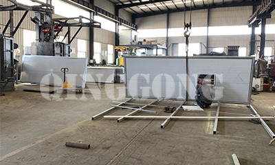 Sandblasting room components in production