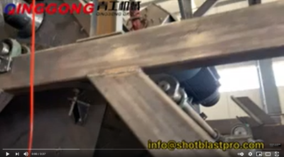 QINGGONG Machinery barrel type shot blasting machine trial-run video