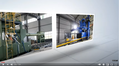 QINGGONG Machinery roller conveyor shot blasting machine in fabrication