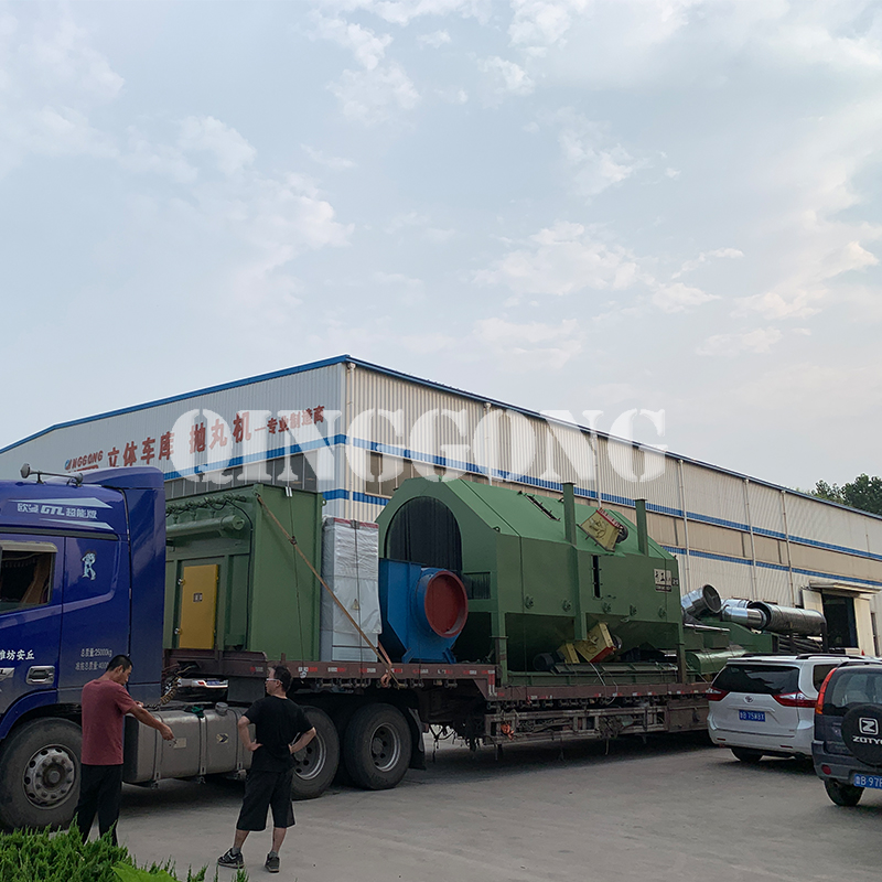 Roller conveyor shot blasting machine delivery site 4.jpg