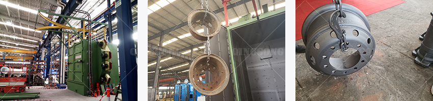 hanger type shot blasting machine for wheel hub