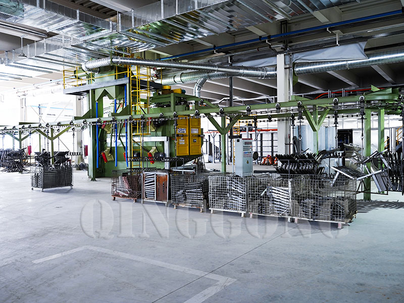 overhead rail shot blasting machine 14