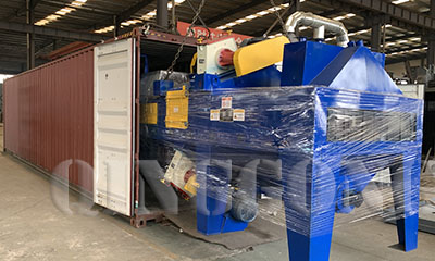 Roller conveyor shot blasting machine delivery to South America
