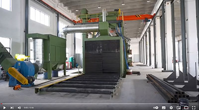Roller Conveyor Shot Blasting Machine Working Video