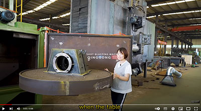 Working Video of Double Rotary Table Shot Blasting Machine | Shotblasting Show