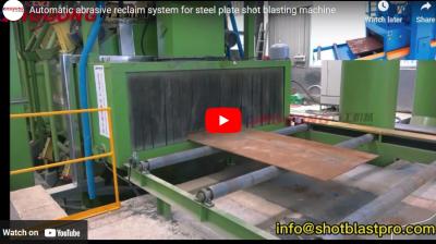 Automatic abrasive reclaim system for steel plate shot blasting machine
