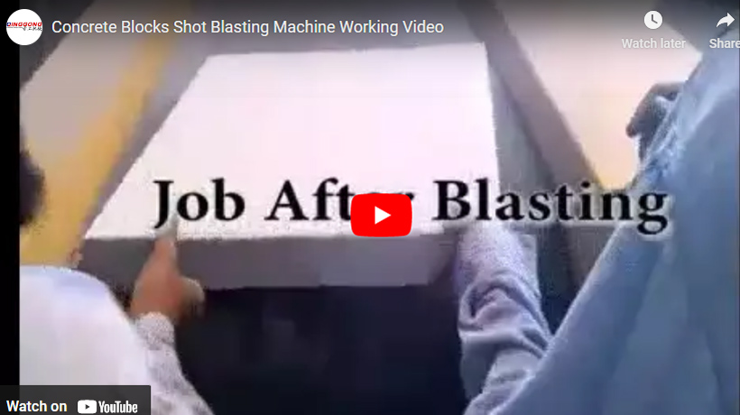Concrete Blocks Shot Blasting Machine Working Video