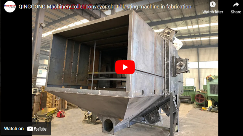 QINGGONG Machinery roller conveyor shot blasting machine in fabrication