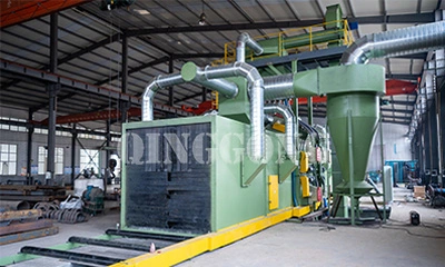 Large weldment profile shot blasting machine